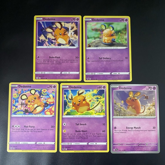 Pokemon TCG Dedenne Lot 067/172 077/185 078/189 085/195 094/198 - Picture 1 of 2